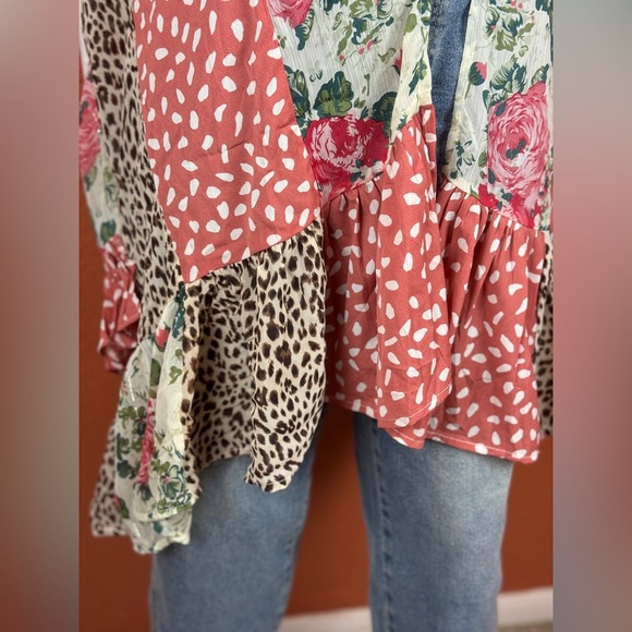 Umgee Floral  Animal Print Open Front Kimono Size S/M. E89 - Picture 10 of 15